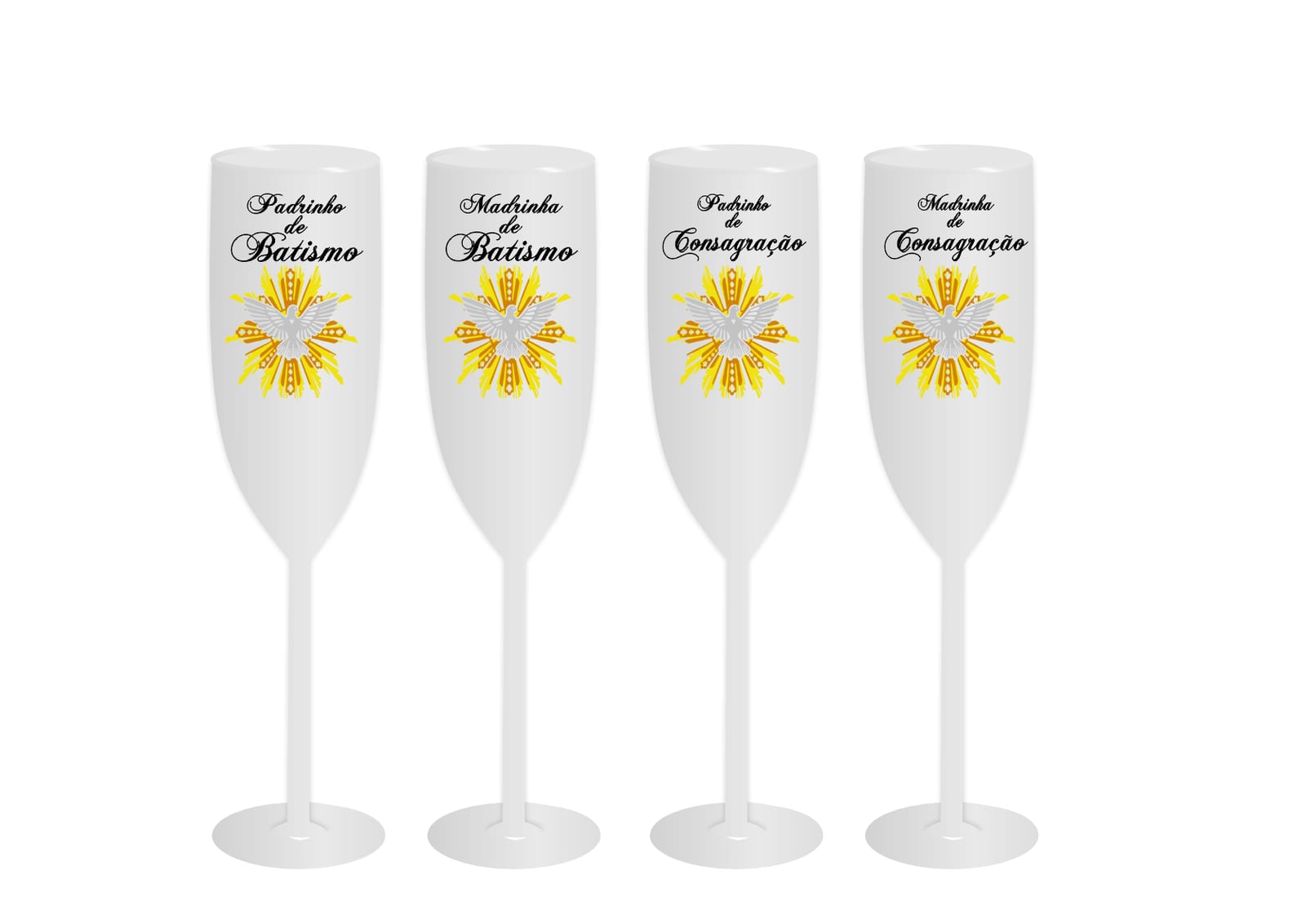 Taça de champanhe para padrinhos